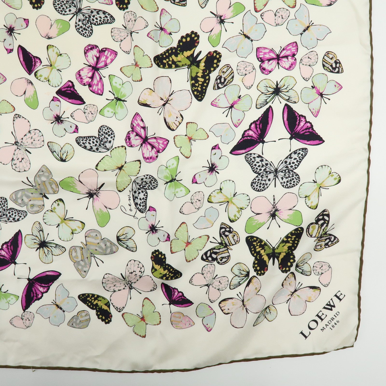 LOEWE CELINE Set of 2 Silk Cotton100% Scarf Butterfly Tassel
