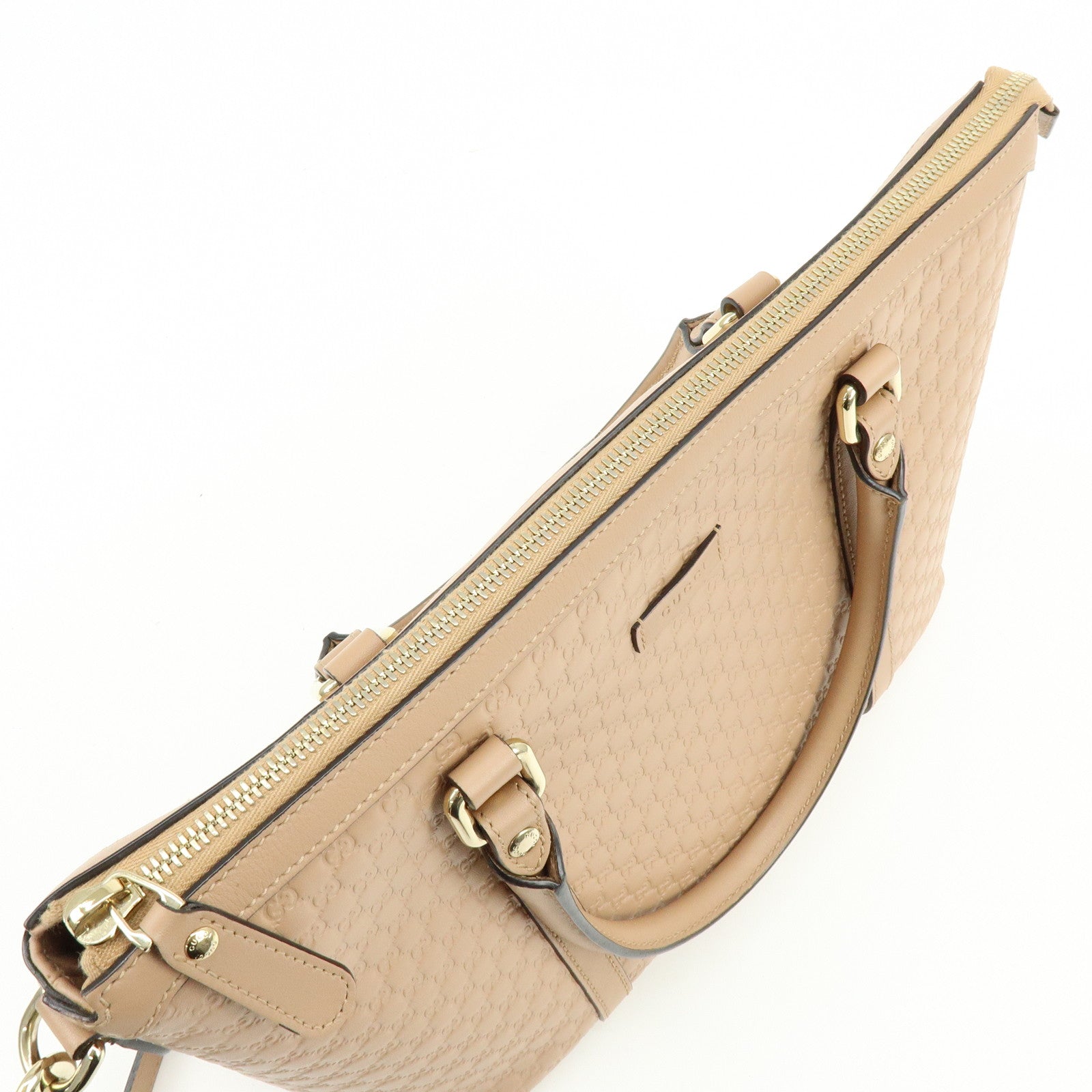 GUCCI Microguccissima Leather 2Way Shoulder Bag Pink Beige 449656