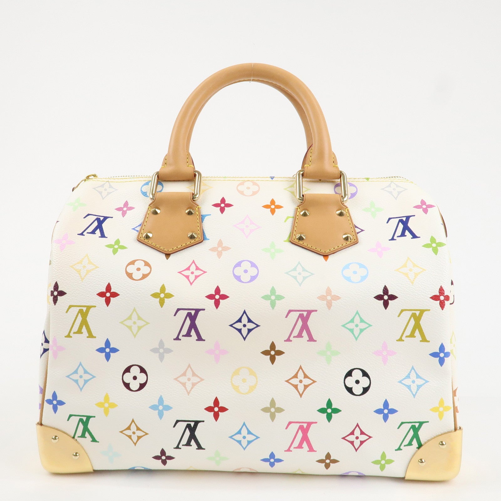 Louis Vuitton Monogram Multicolor Speedy 30 Hand Bag Blanc M92643 Used