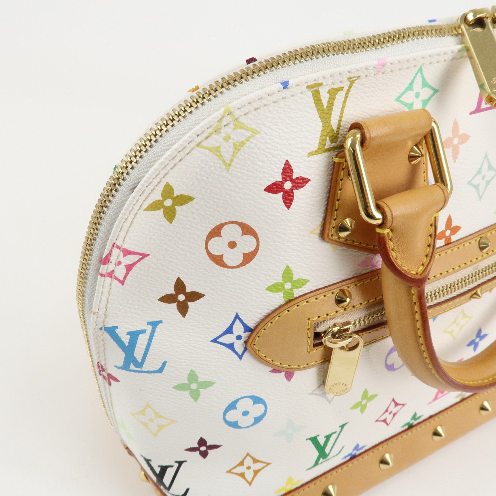 Louis Vuitton Monogram Multicolor Alma Hand Bag Blanc M92647 Used