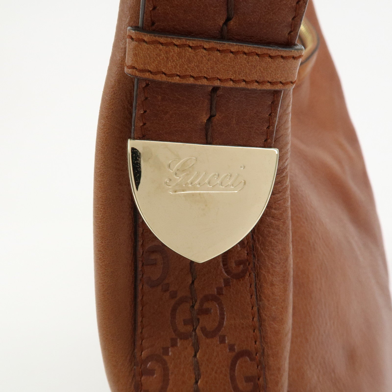 GUCCI Guccissima Leather Shoulder Bag Hand Bag Brown 181515