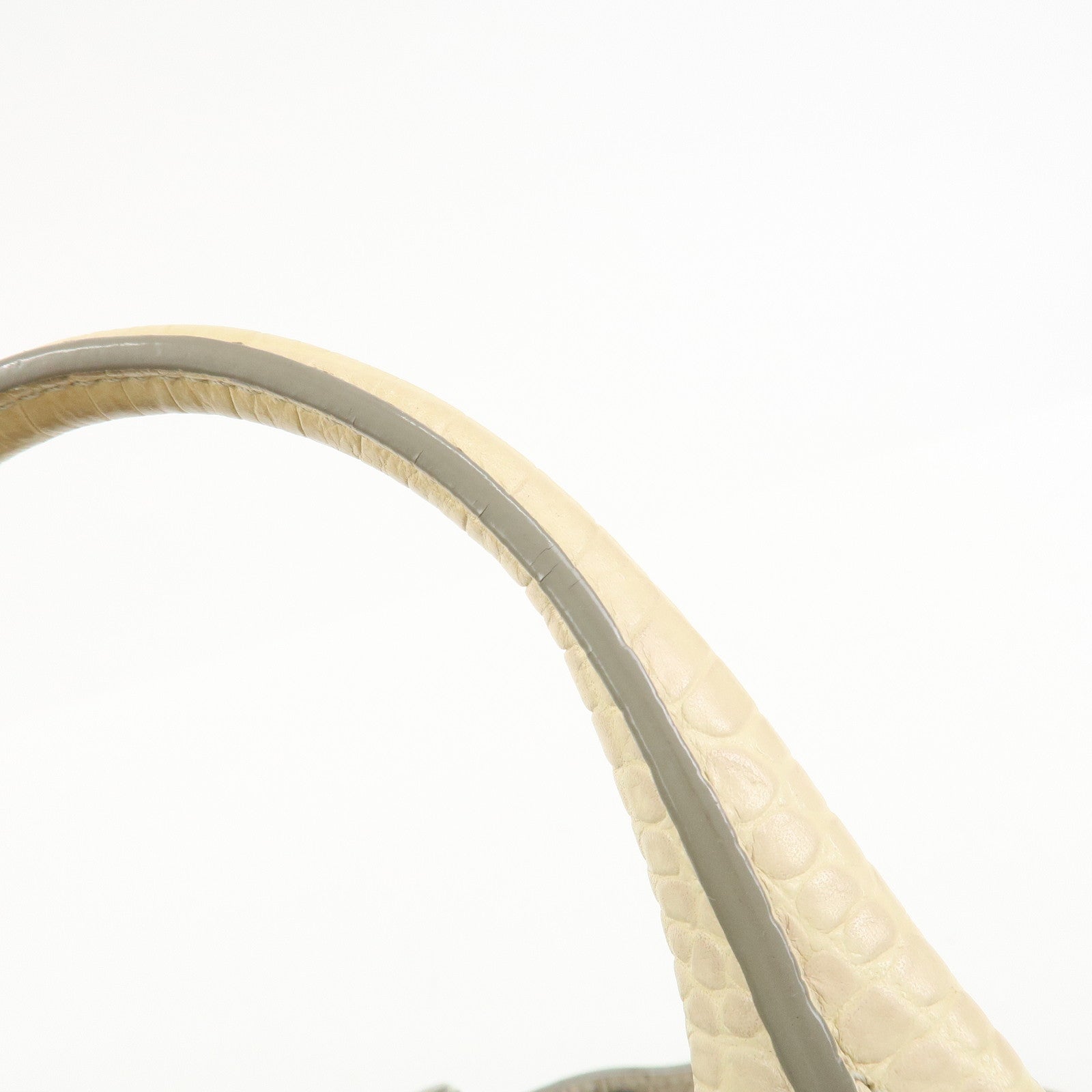 CELINE Macadam Denim Embossed Leather 2WAY Bag Hand Bag Blue Ivory