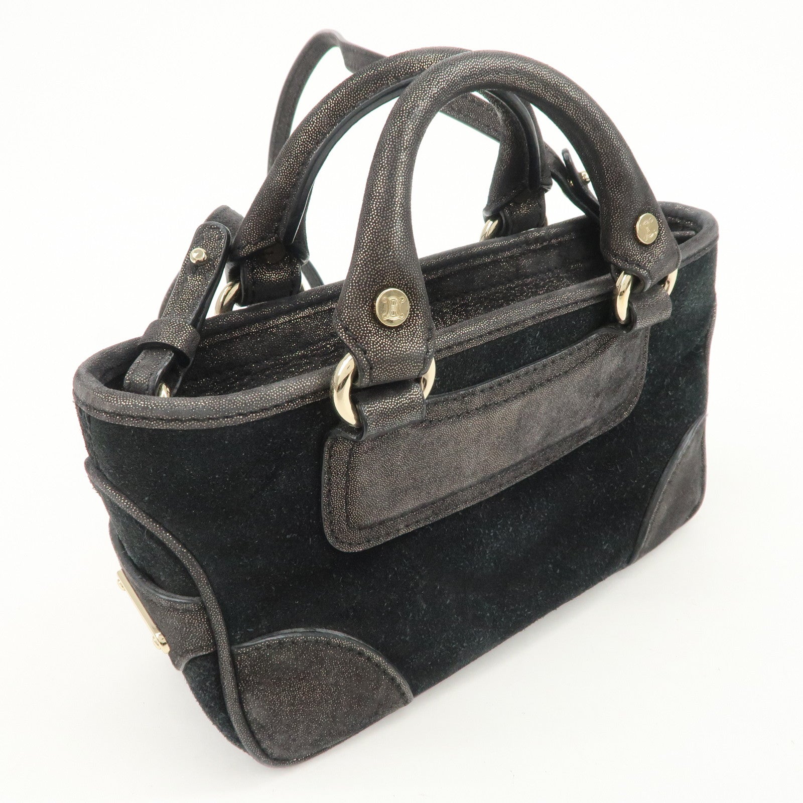 CELINE Leather Mini Boogie Bag 2Way Bag Shoulder Bag Black