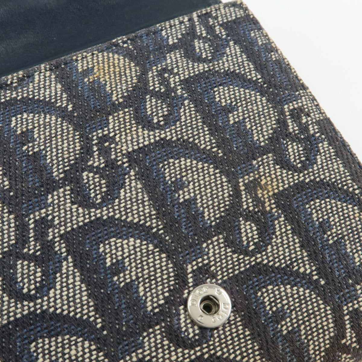 Christian Dior Trotter Lot of 2 Jacquard Canvas Leather Wallet Charm