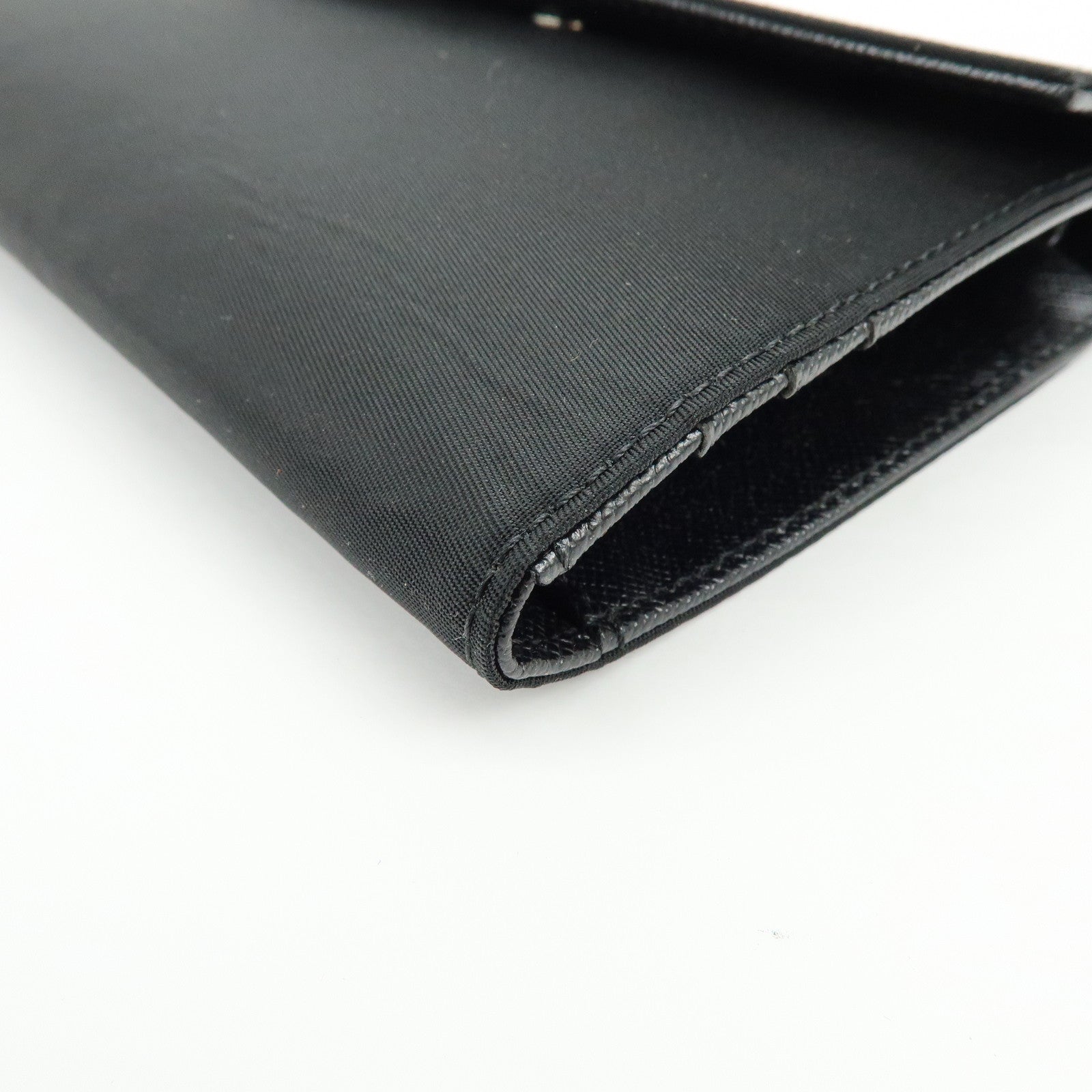 PRADA Triangle Logo Nylon Saffiano Leather Tri-fold Wallet M510