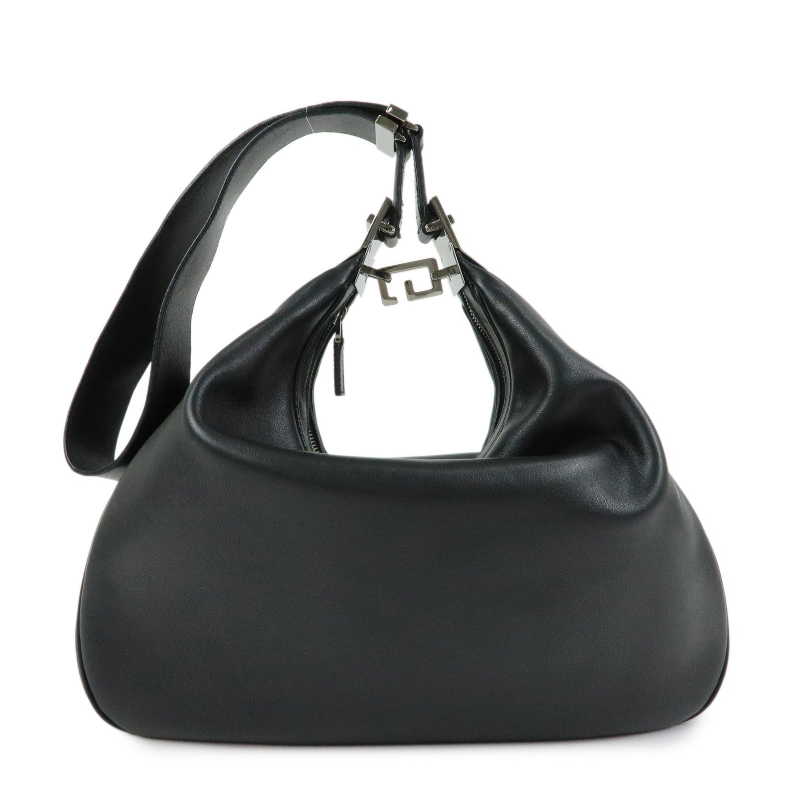 GUCCI Attache Leather Shoulder Bag Crossbody Bag Black 001・3341