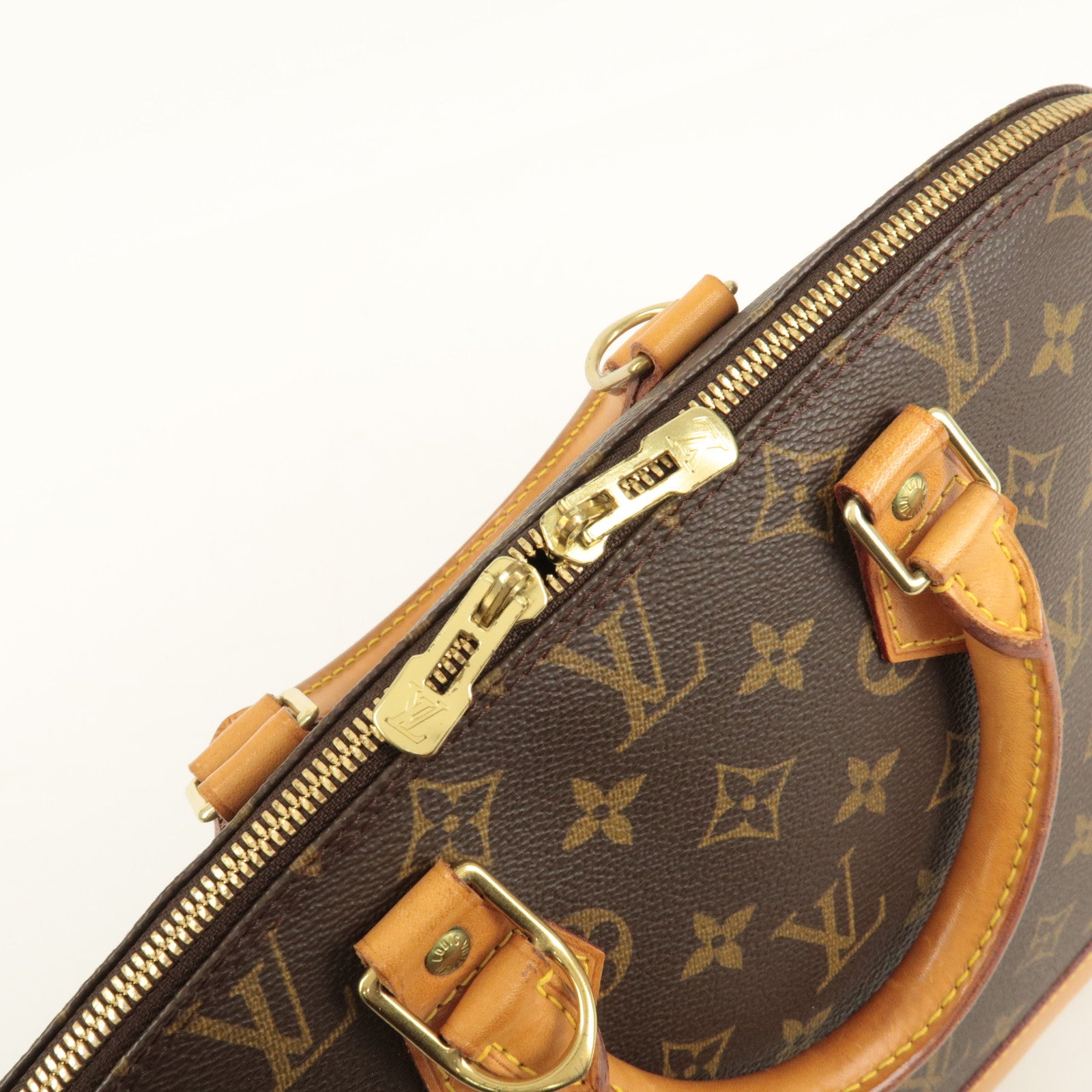 Louis Vuitton Monogram Alma Hand Bag Brown M51130 Used