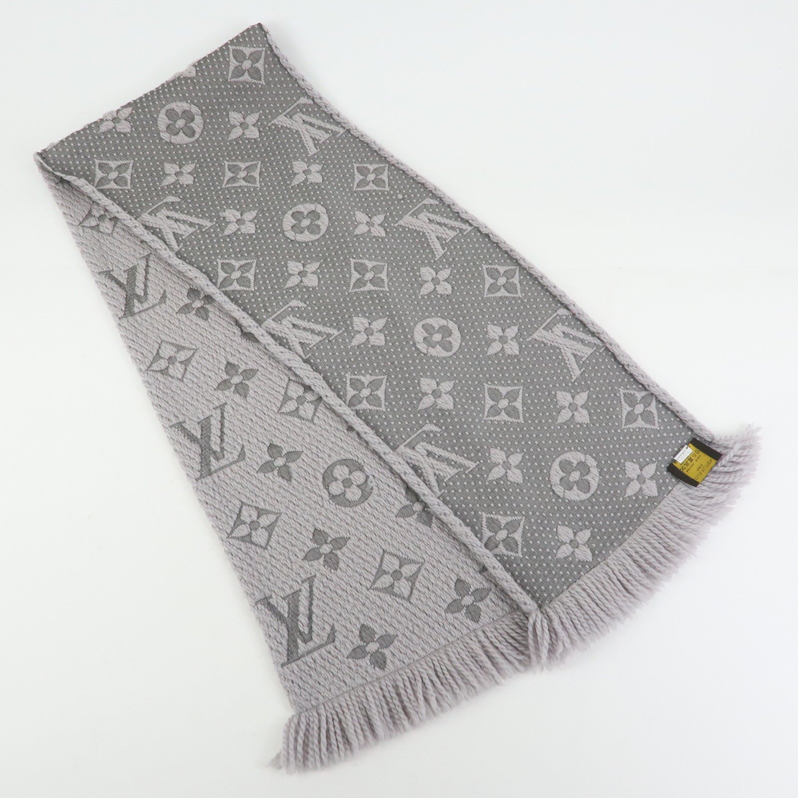 Louis Vuitton Monogram Escharp Logo Mania Wool Silk Scarf M74742