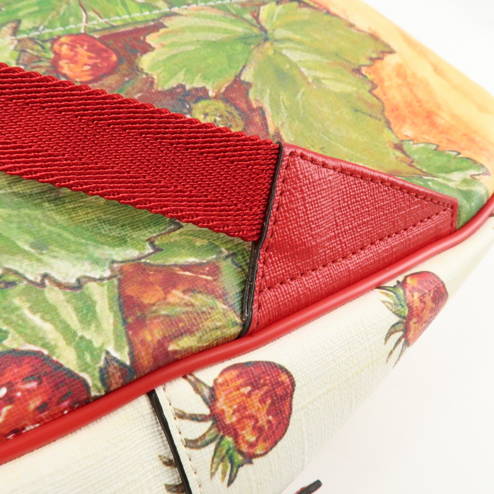 GUCCI Children's PVC Leather Back Pack Beige Red 433578 Used