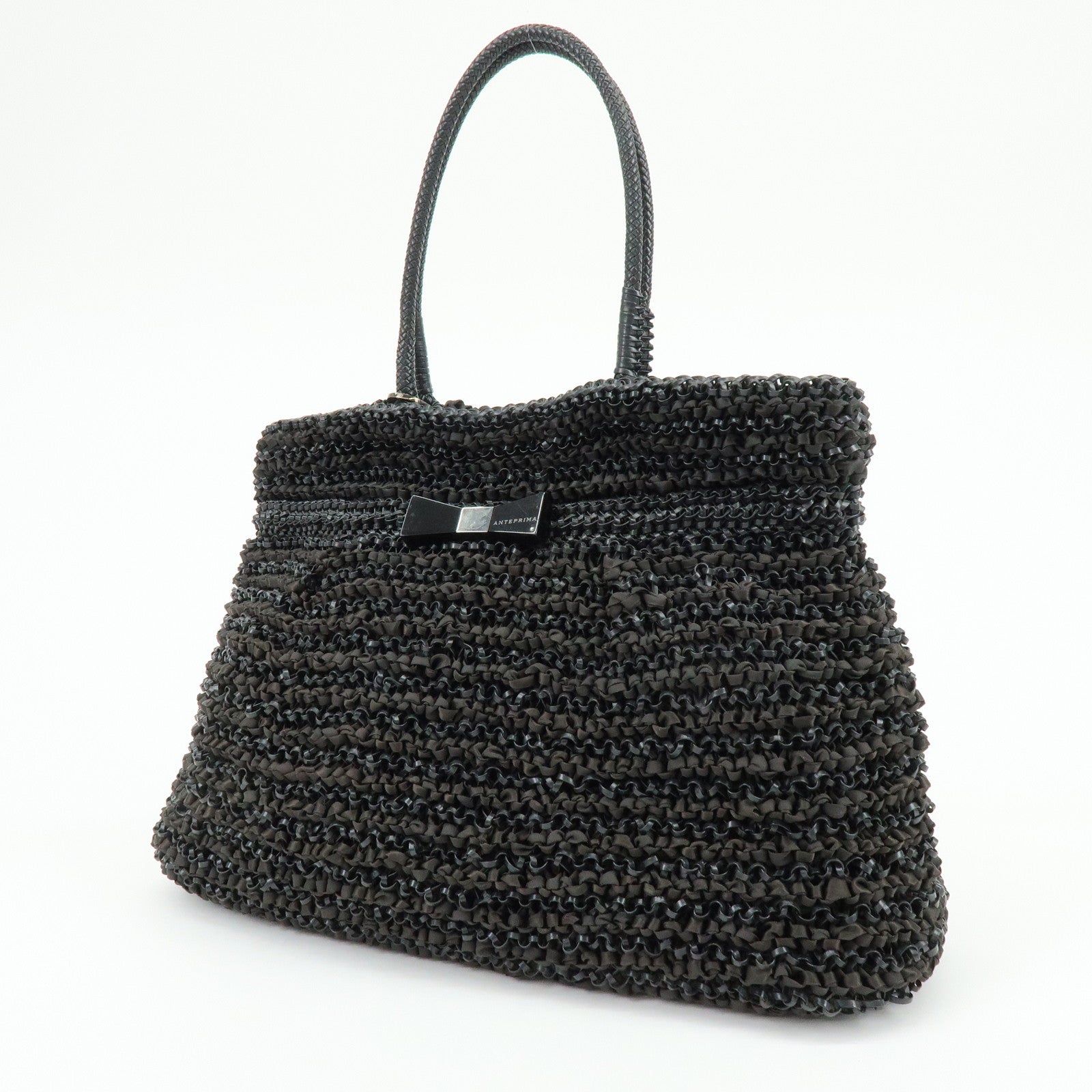 ANTEPRIMA Wire Nylon Tote Bag Hand Bag Black