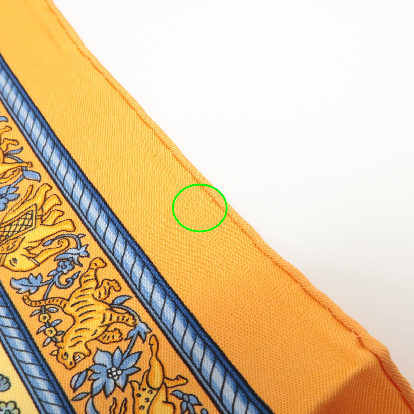 HERMES Carre 90 Silk 100% Scarf CHASSE EN INDE Orange Multicolor Used