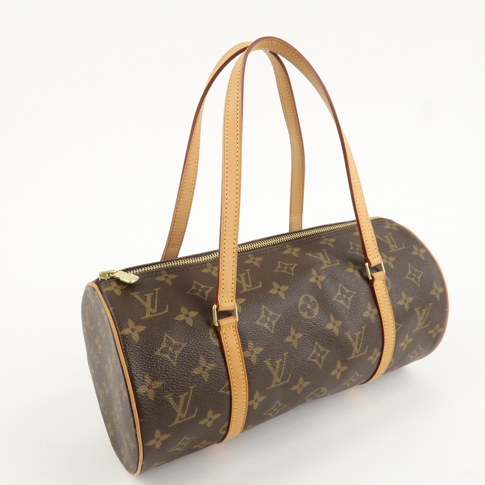 Louis Vuitton Monogram Papillon 30 Hand Bag New Style Brown M51385 Used