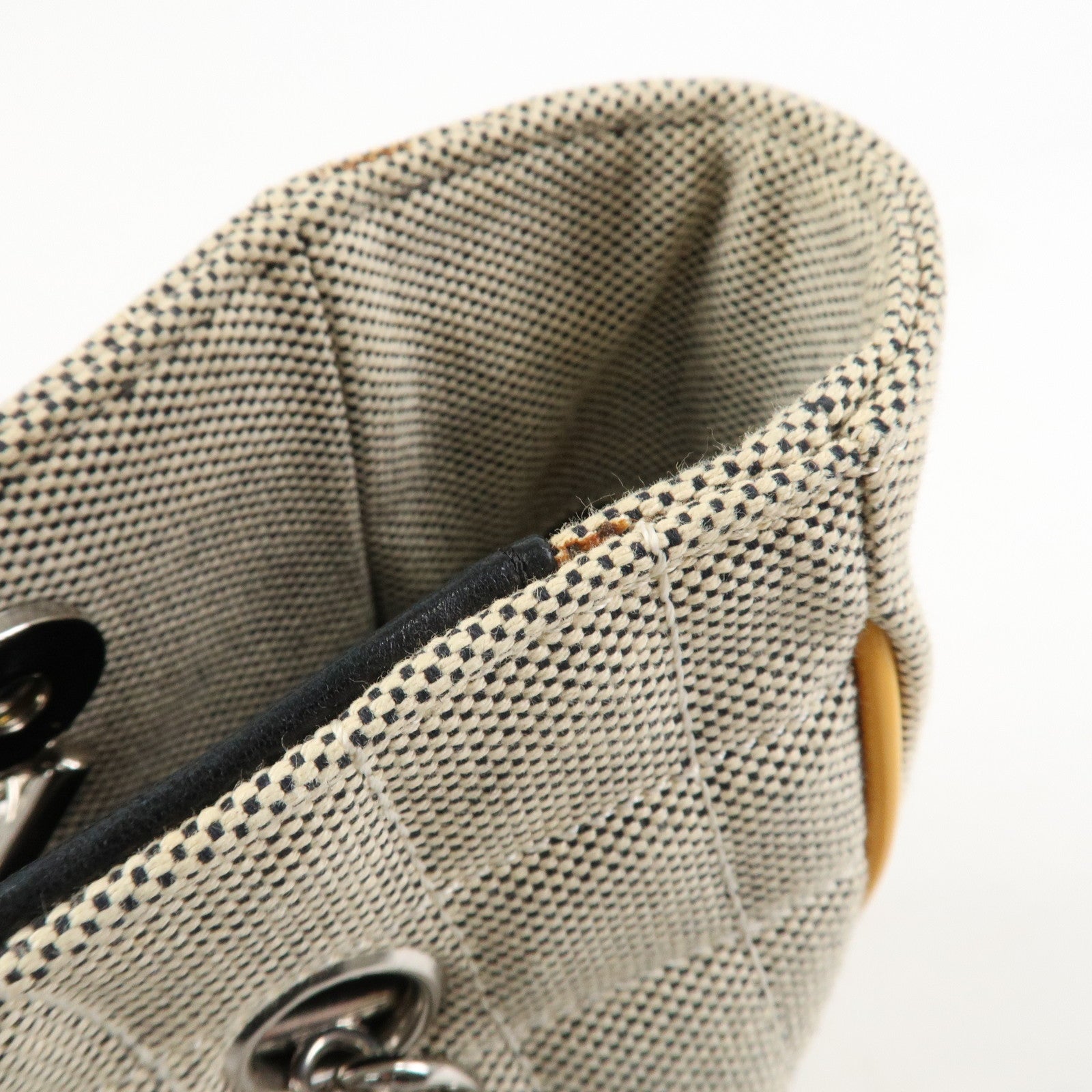 CHANEL Camelia No.5 Chocolate Bar Chain Shoulder Bag A31573 Used