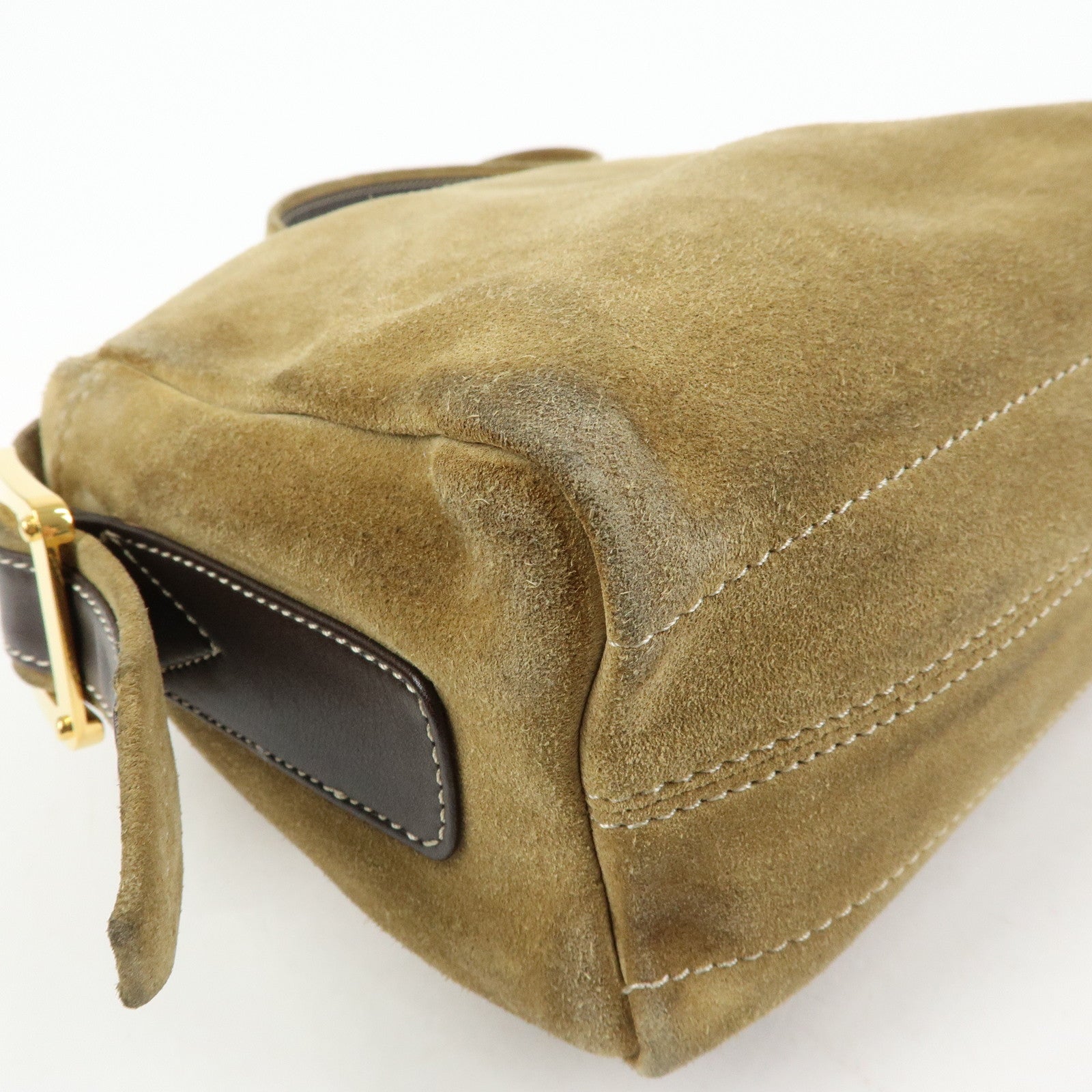 LOEWE Anagram Suede Leather Shoulder Bag Crossbody Bag Beige