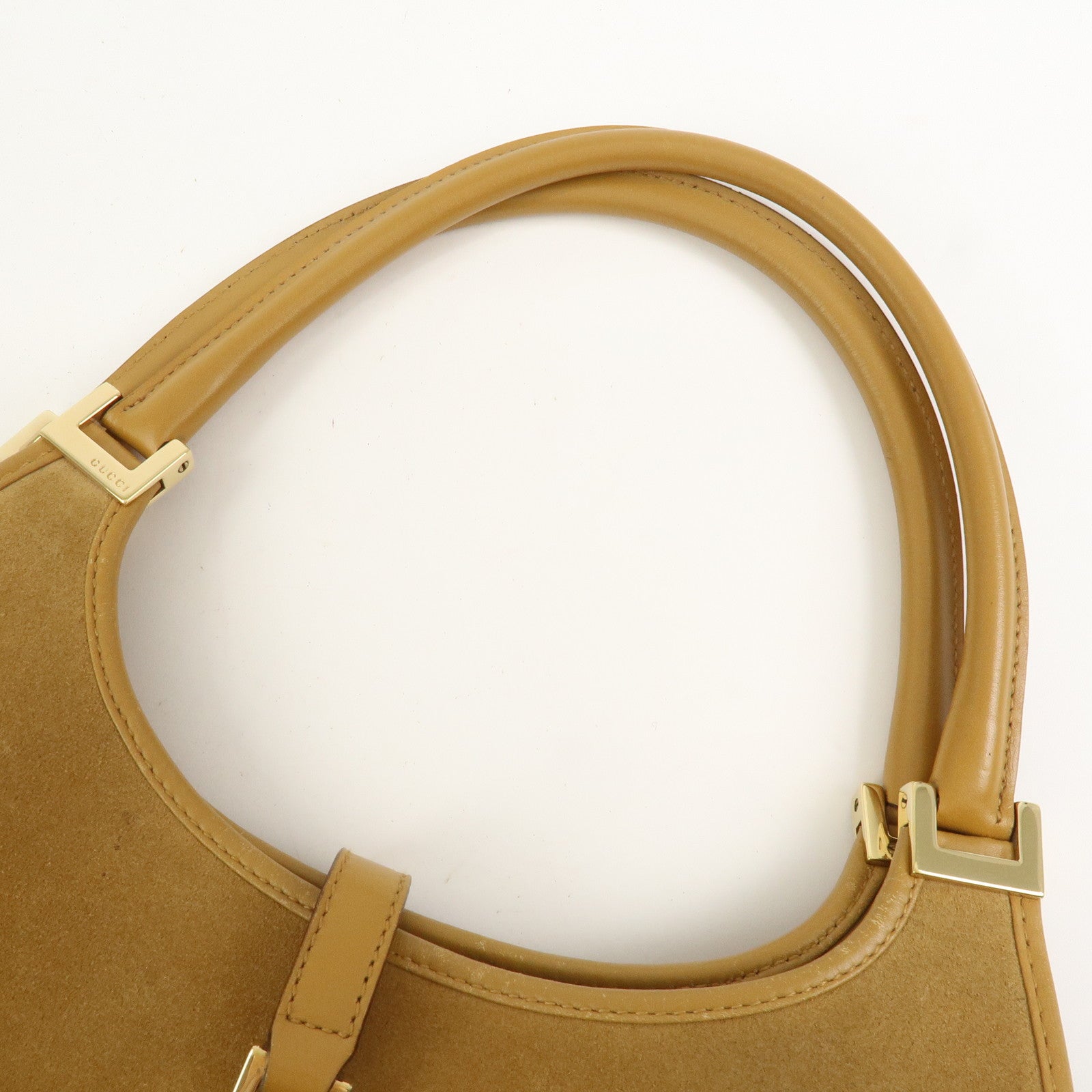GUCCI Jackie Suede Leather Shoulder Bag Hand Bag Camel 002・1068