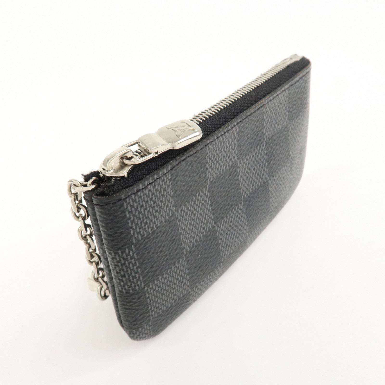 Louis Vuitton Damier Graphite Pochette Cles Coin Case Black N60155
