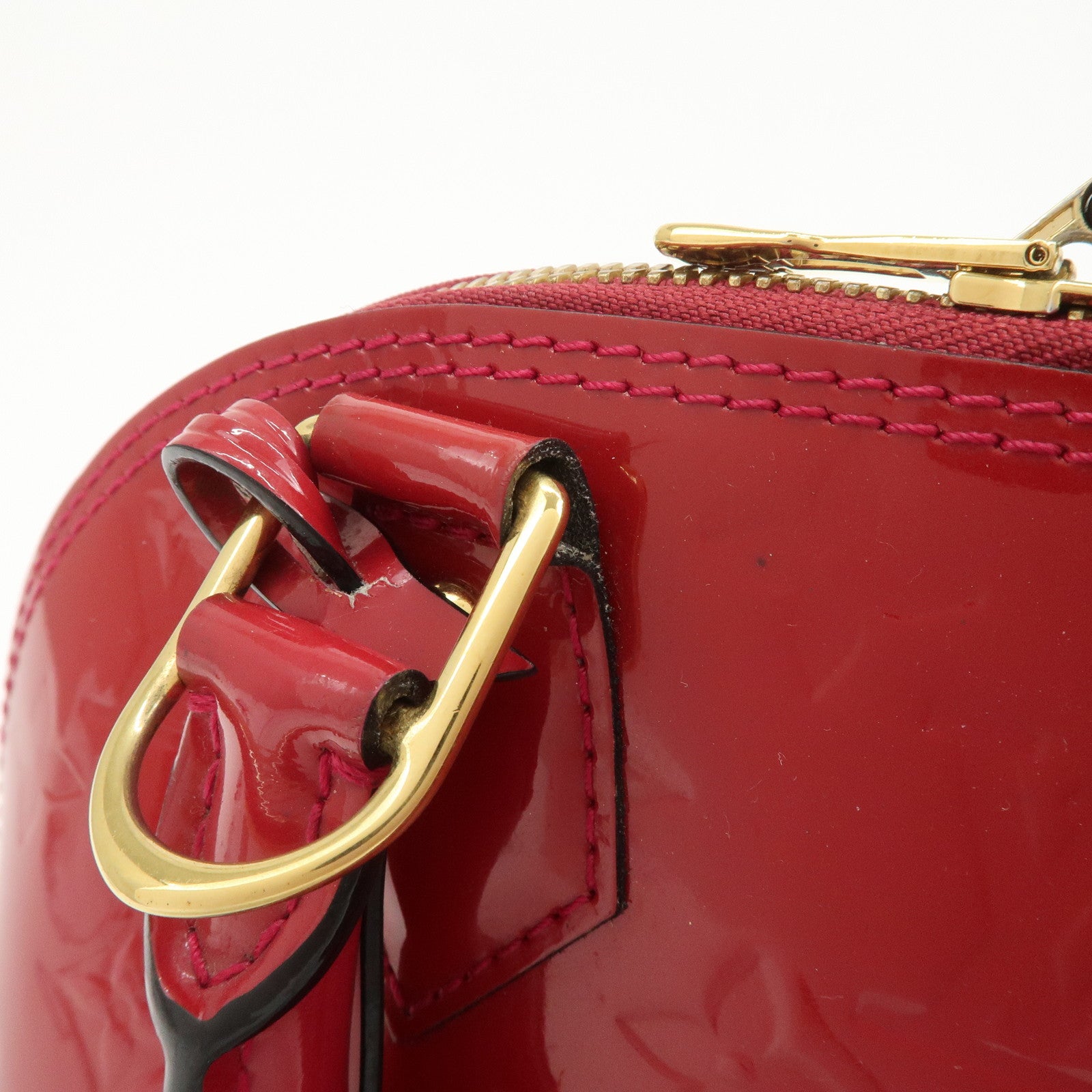 Louis Vuitton Monogram Vernis Alma BB 2Way Bag Rouge Grenade M91698