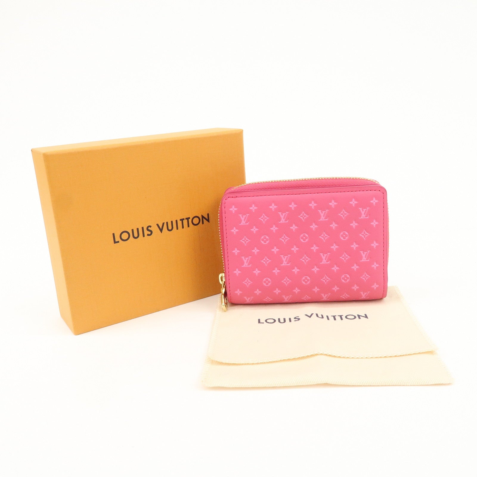 Louis Vuitton Nano Monogram Portefeuille Lou Wallet Pink M82357 Used