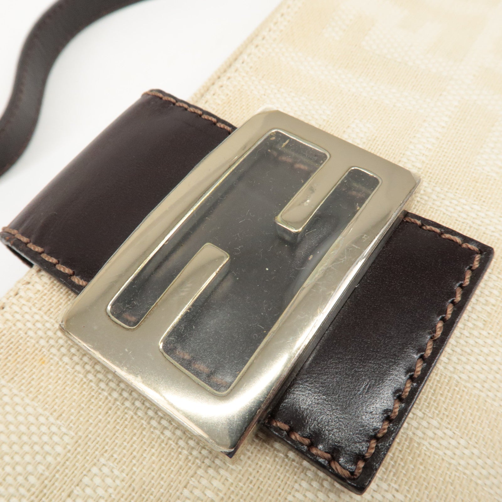 FENDI Zucca Waist Pouch Crossbody Bag Beige Brown 26685 Used