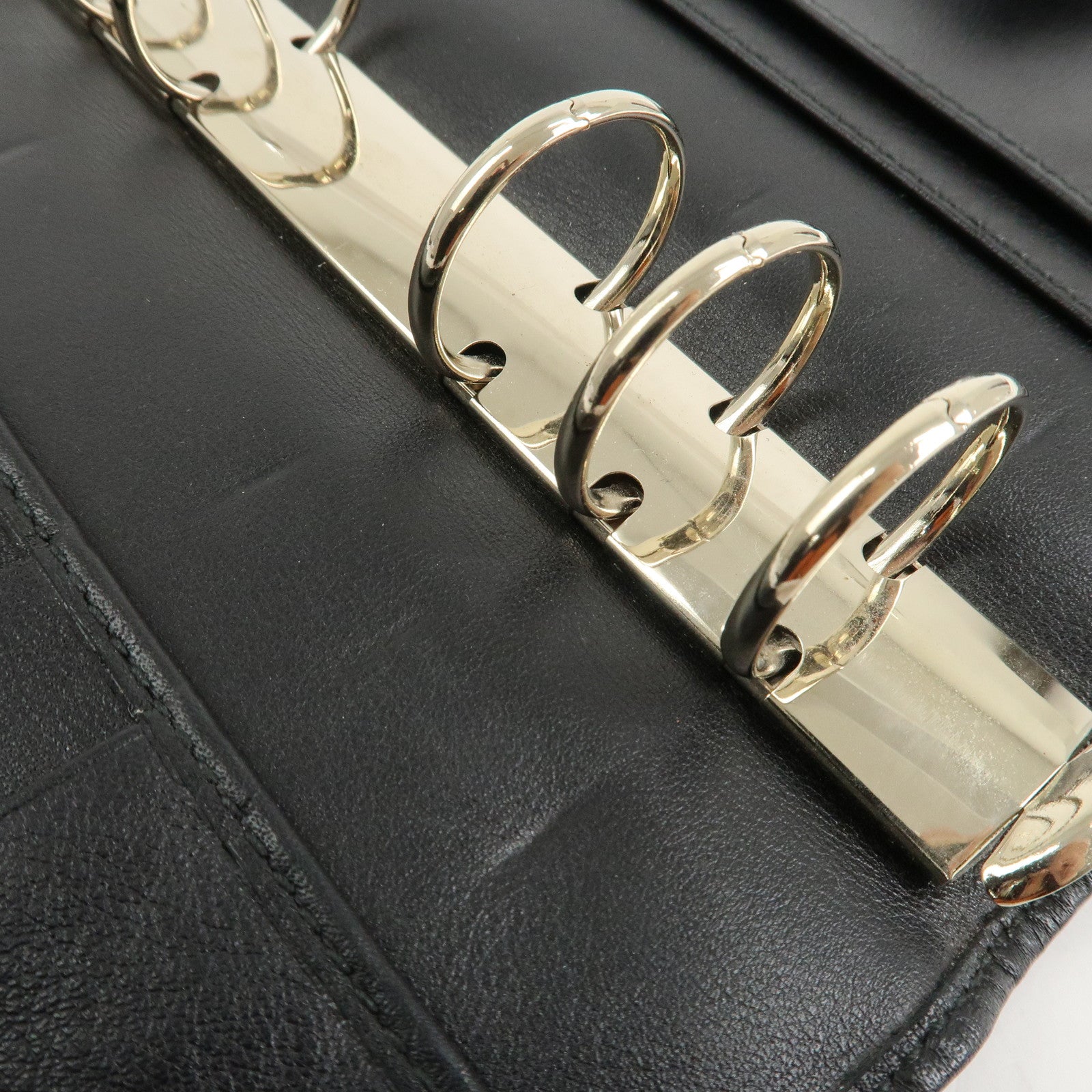 GUCCI Guccissima Leather Agenda Planner Cover Black 115241 Used