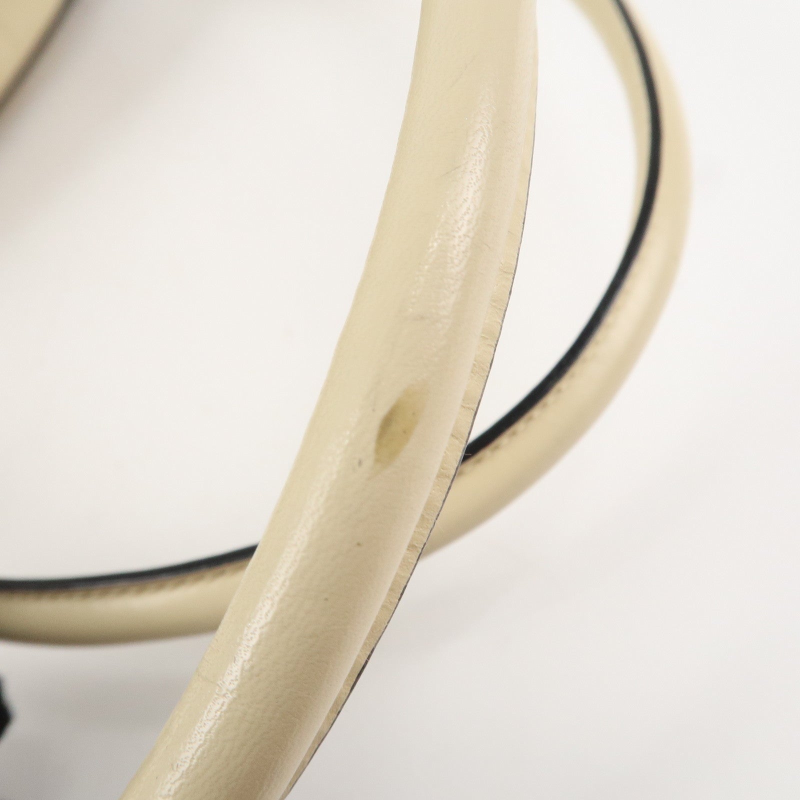 PRADA Leather Bowling Bag Boston Bag Ivory Silver Hardware BL0049 Used