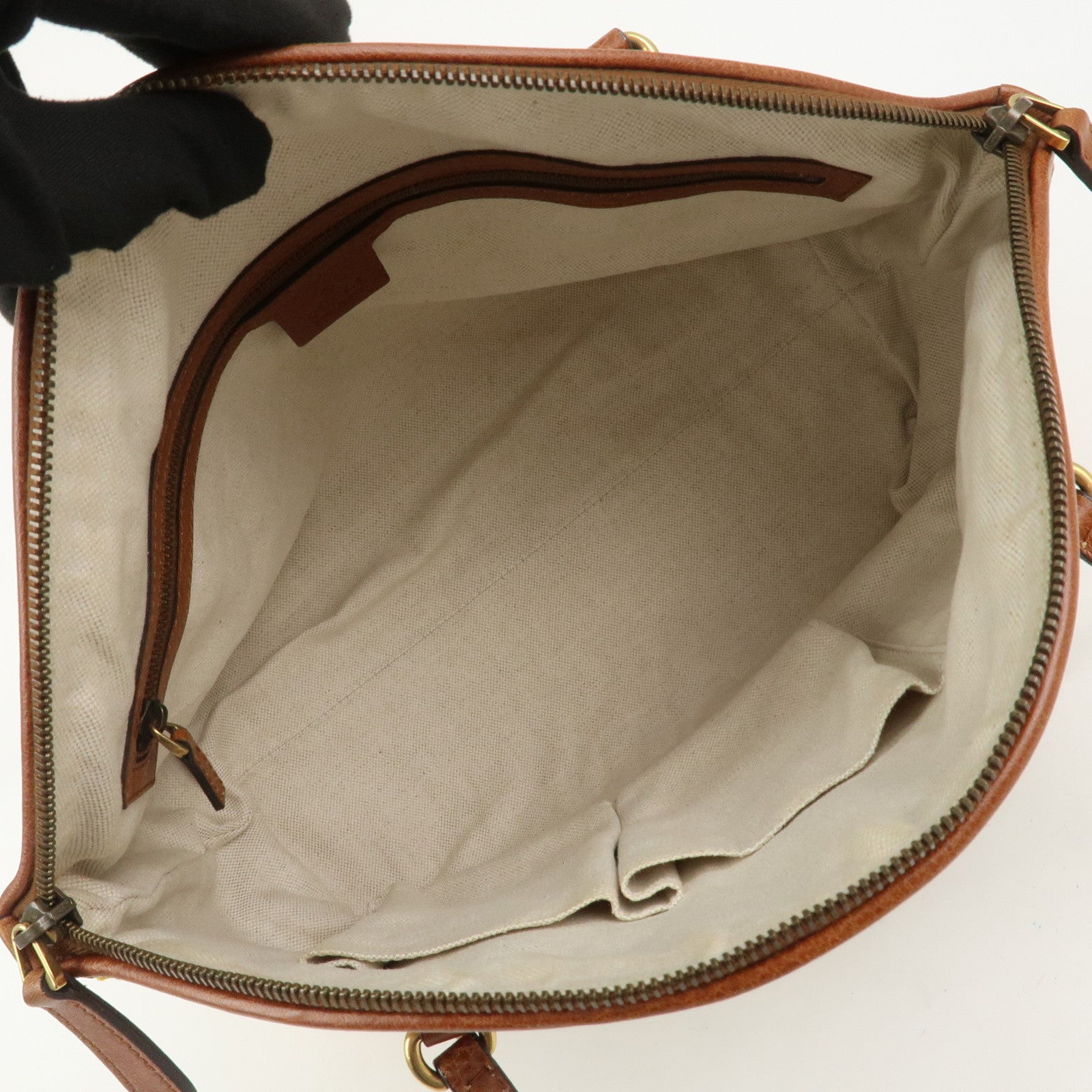 GUCCI Bamboo GG Canvas Leather Crafty Tote Bag Brown 339002