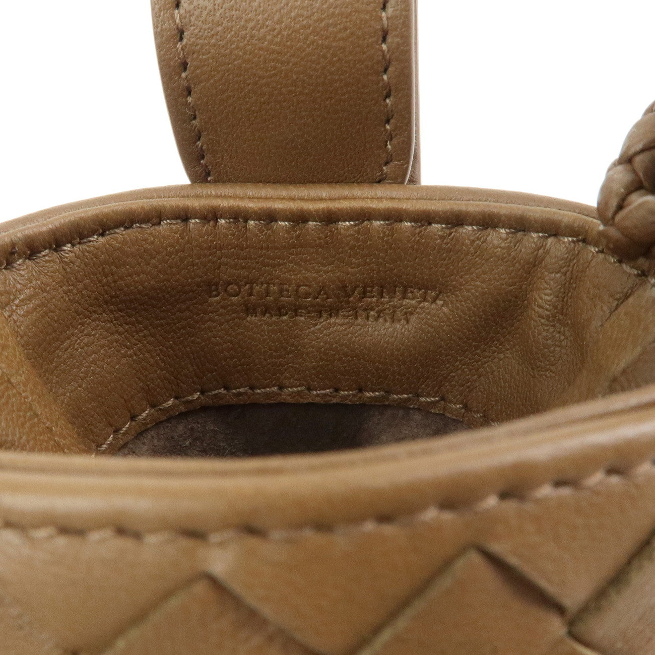 BOTTEGA VENETA Intrecciato Leather Phone Pouch Brown 172765