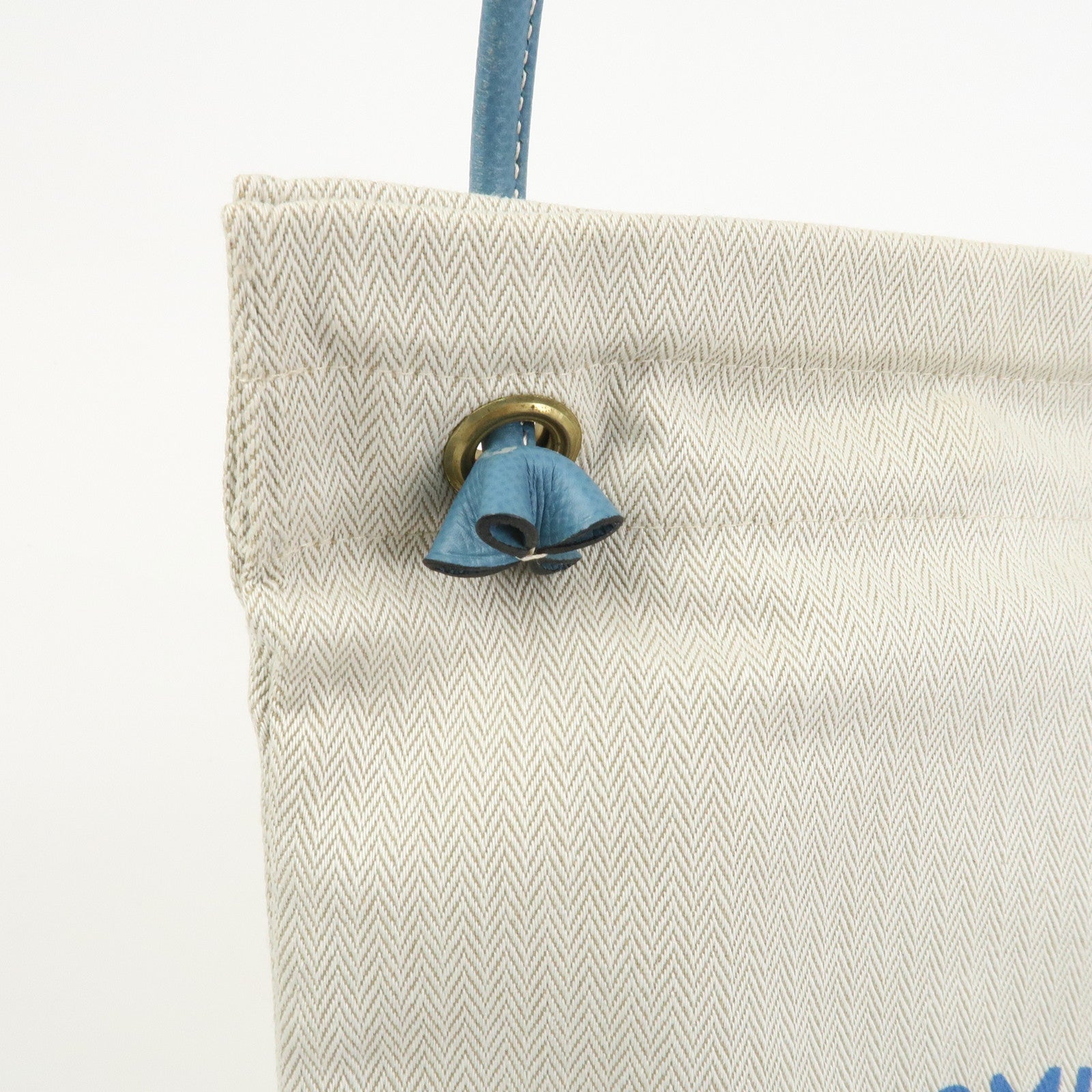 HERMES Aline PM Canvas Leather Shoulder Bag Blue