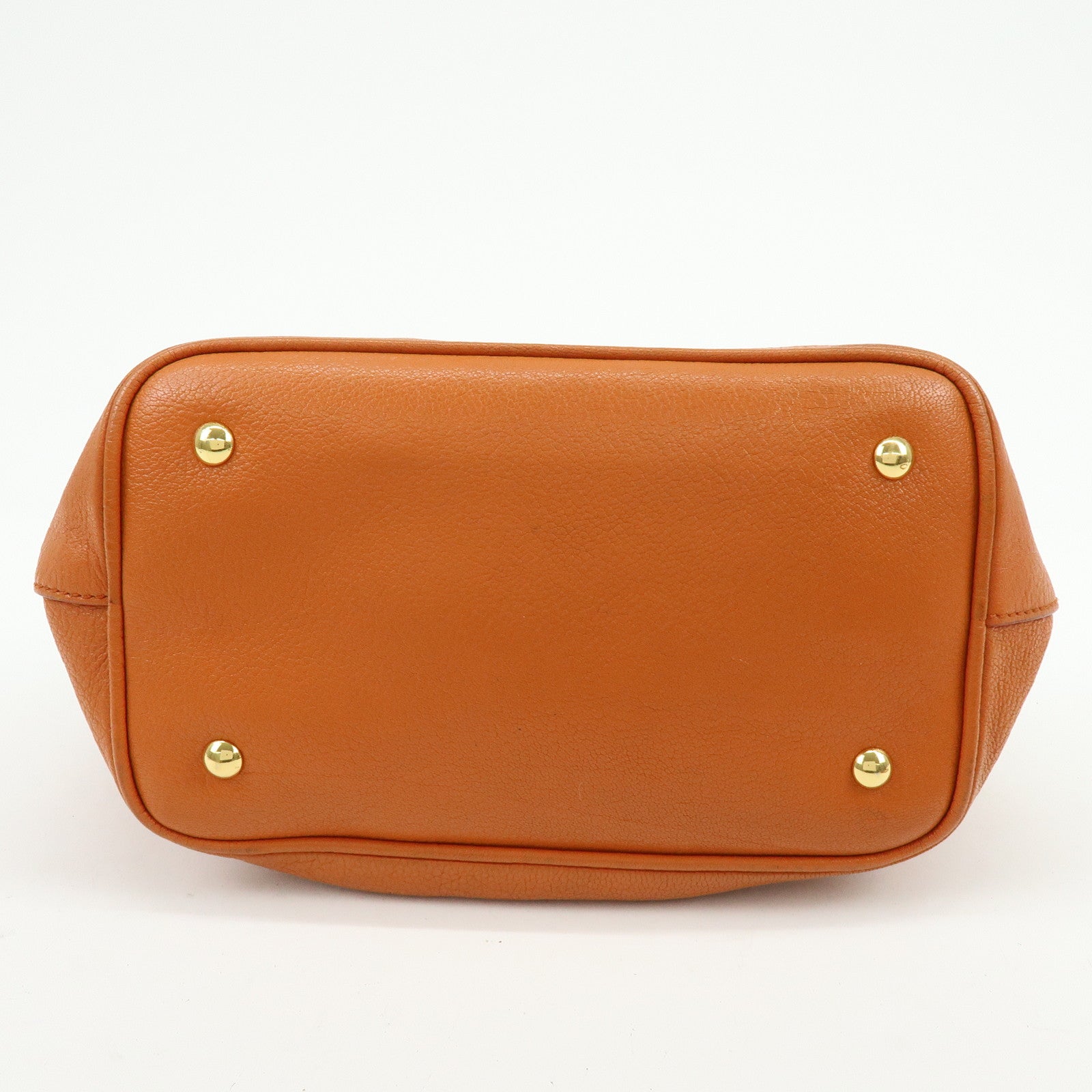 MIU MIU Madras Leather 2Way Shoulder Bag Hand Bag Orange RN0886