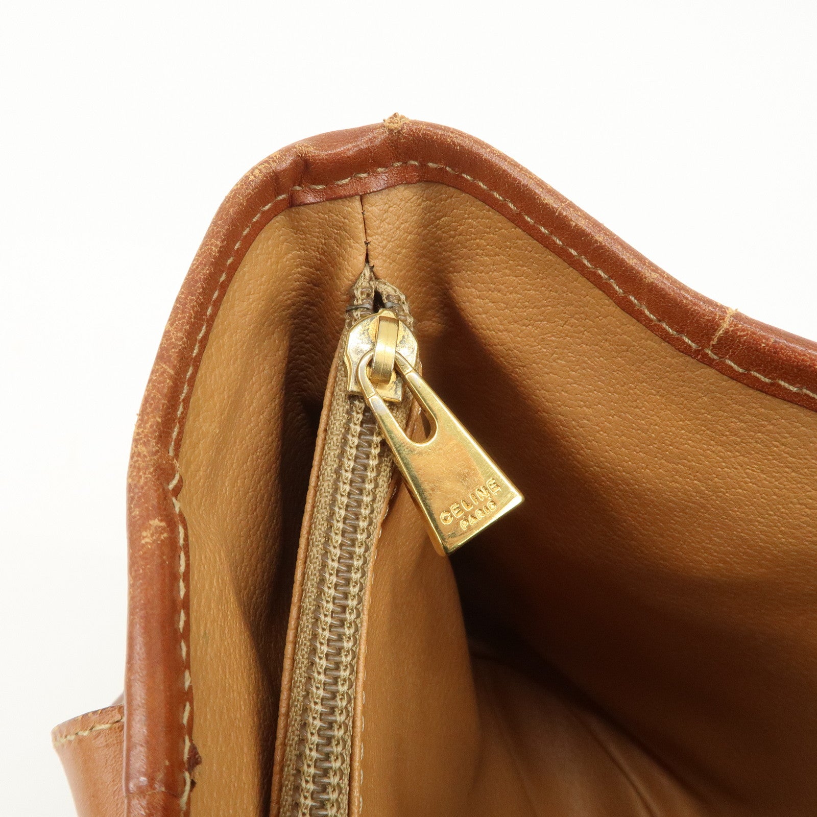 CELINE Macadam PVC Leather Shoulder Bag Tote Bag Brown