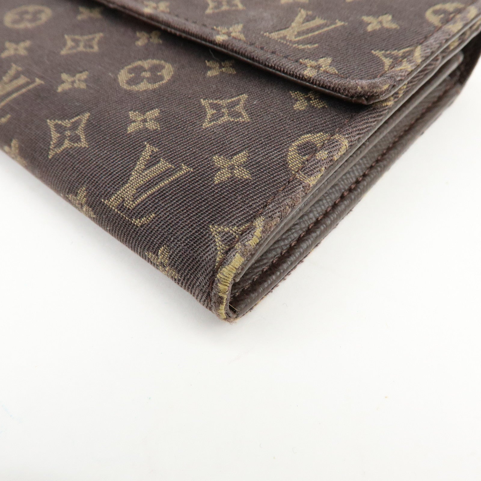 Louis Vuitton Monogram Mini Lin Canvas Long Wallet Brown M95234