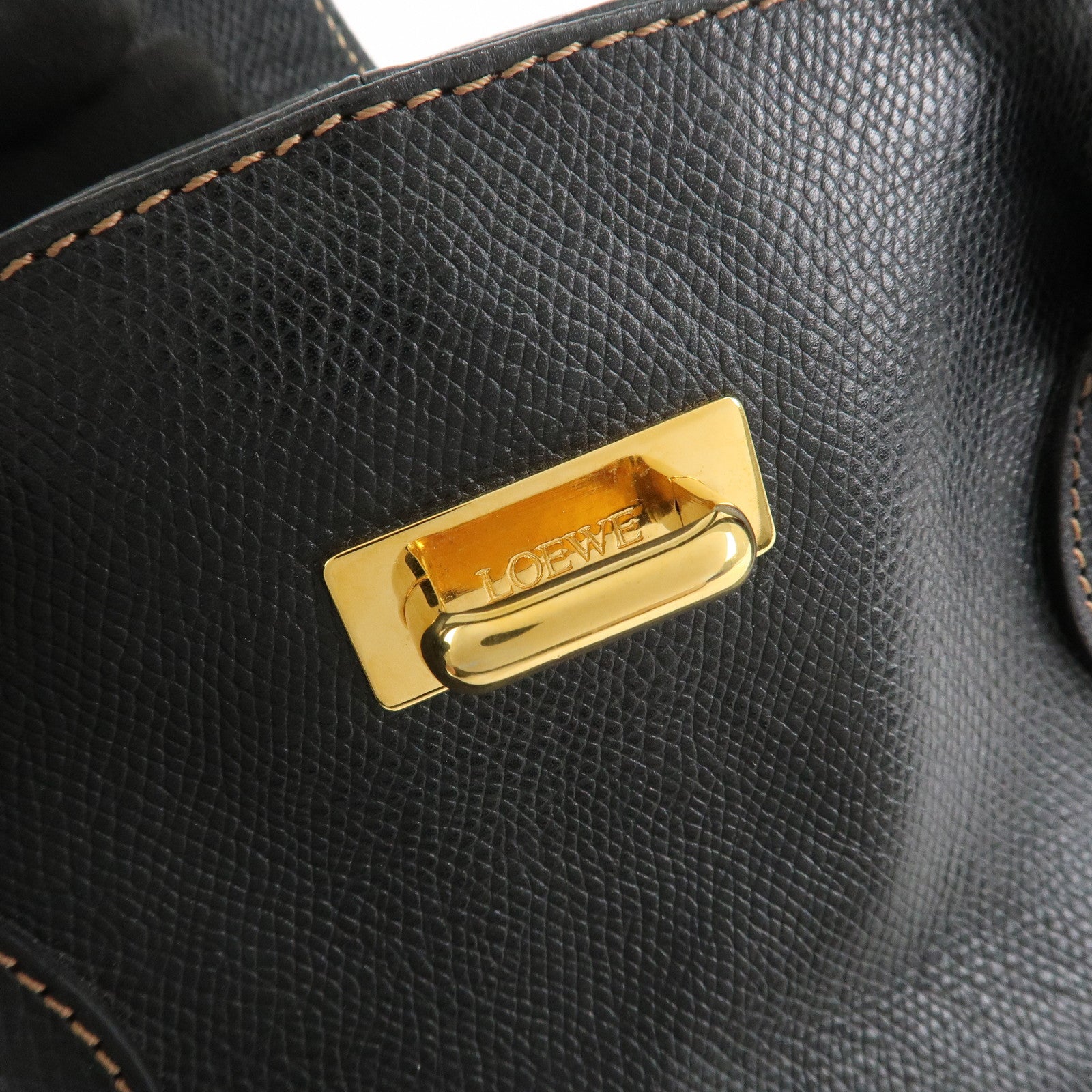 LOEWE Anagram Leather 2WAY Bag Shoulder bag Hand Bag Black