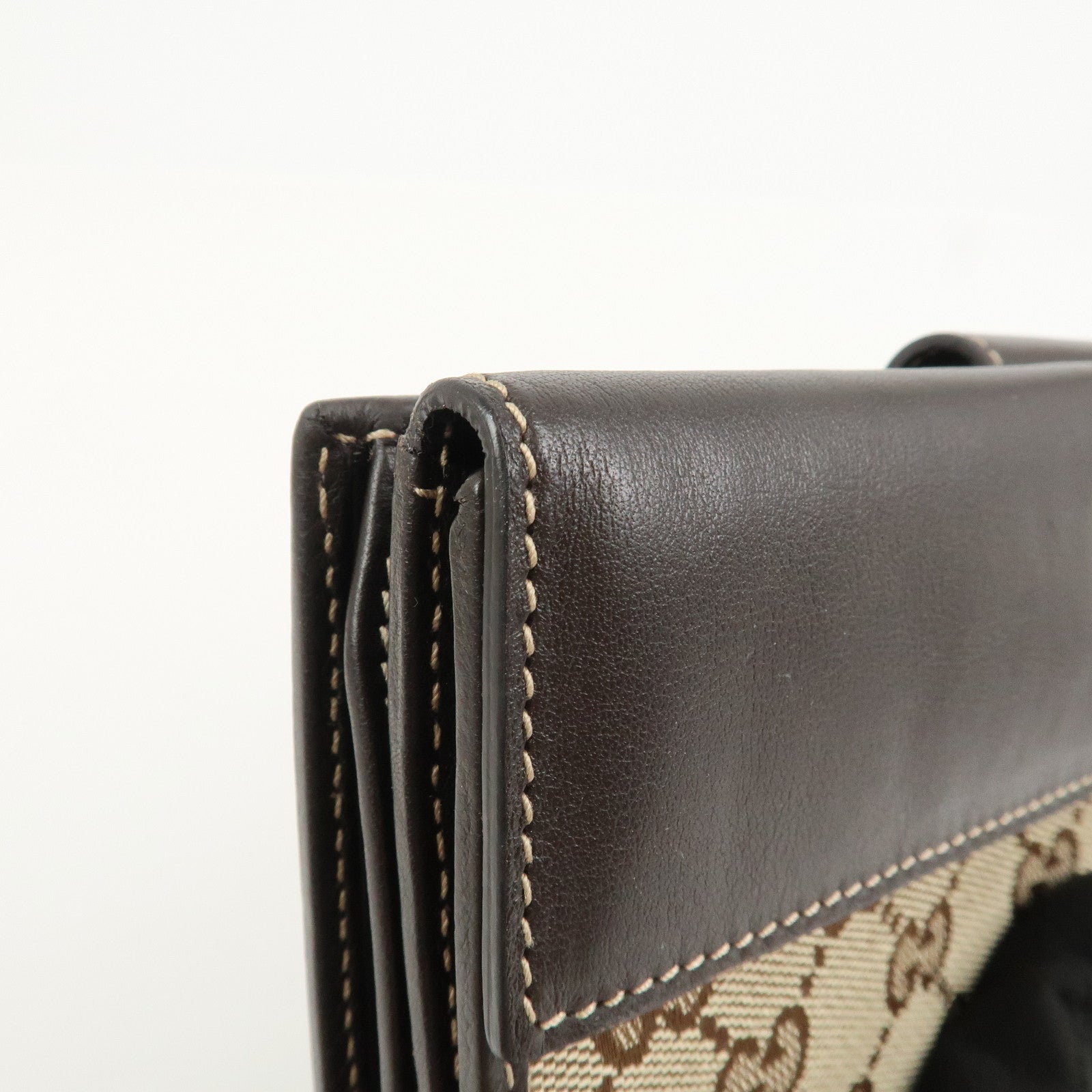 GUCCI Lovely Heart GG Canvas Bi-fold Long Wallet Beige Brown 203550