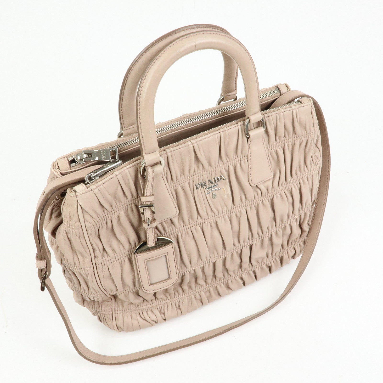 PRADA Nappa Gaufure Leather 2Way Hand Bag Shoulder Bag B2599L