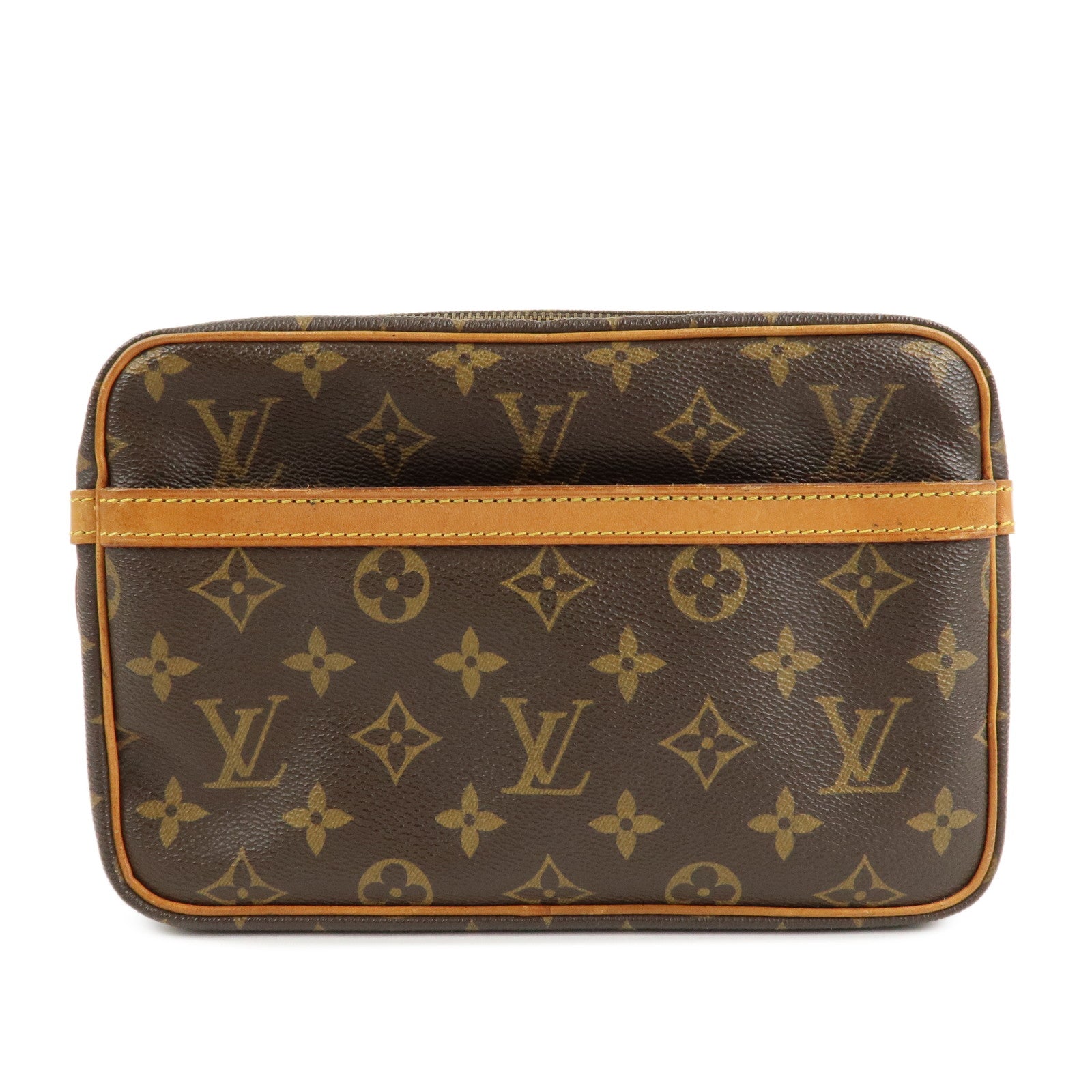 Louis Vuitton Monogram Compiegne 28 Pouch Clutch Bag Brown M51845