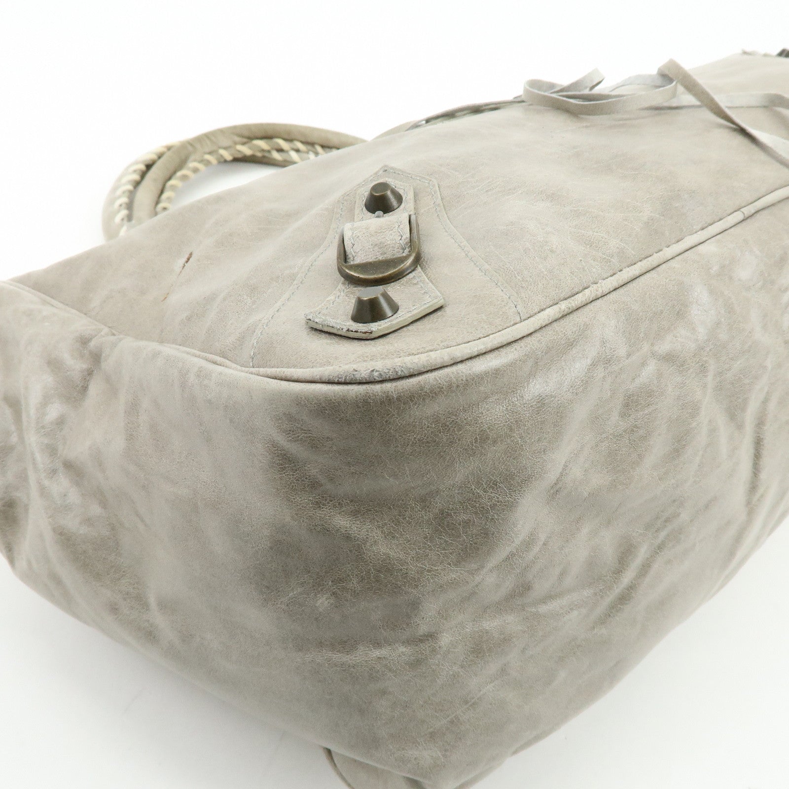 BALENCIAGA The Shopping Leather Tote Bag Shoulder Bag Gray