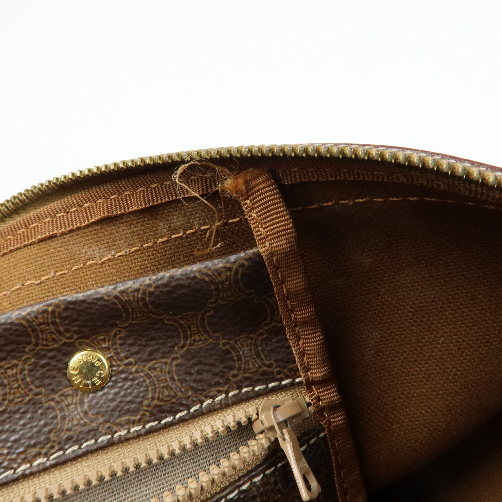 CELINE Macadam PVC Leather Boston Bag Hand Bag Travel Bag
