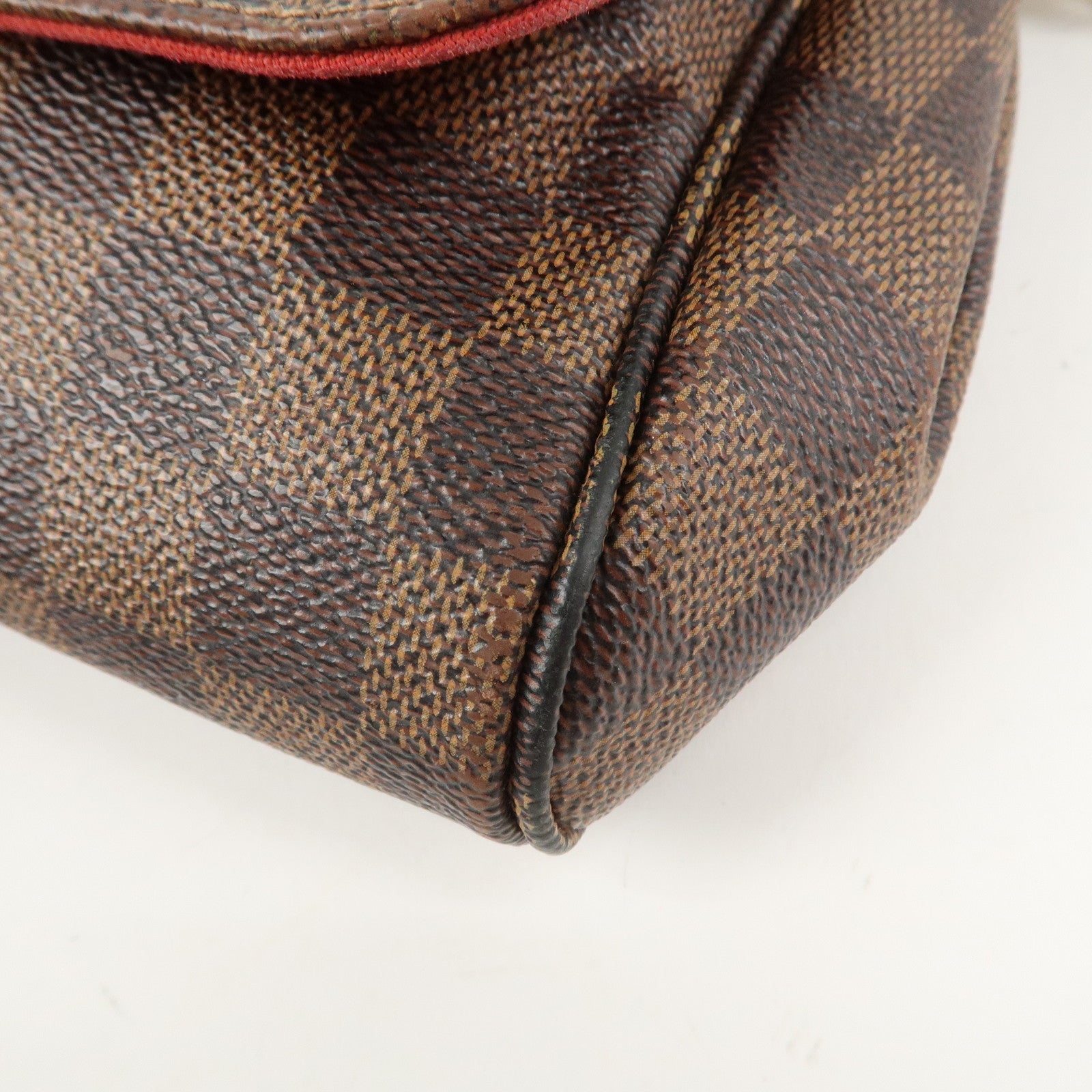 Louis Vuitton Damier Favorite MM Canvas Leather Shoulder Bag FL4126 Used