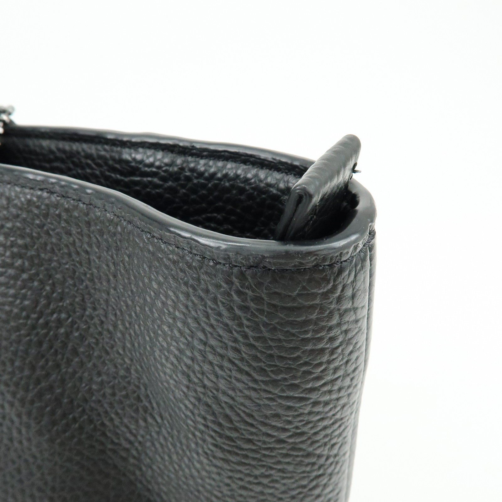 COACH Leather Tote Bag Hand Bag Shoulder Bag Black