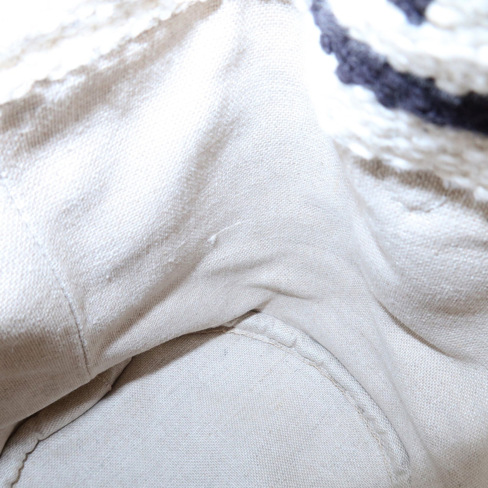 CELINE Teen Drawstring Canvas Leather Hand Bag Natural Brown