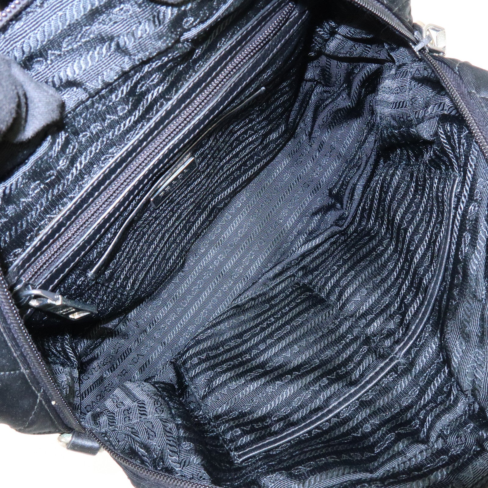 PRADA Tessuto Nylon Leather 2Way Bag Hand Bag Shoulder Bag Black