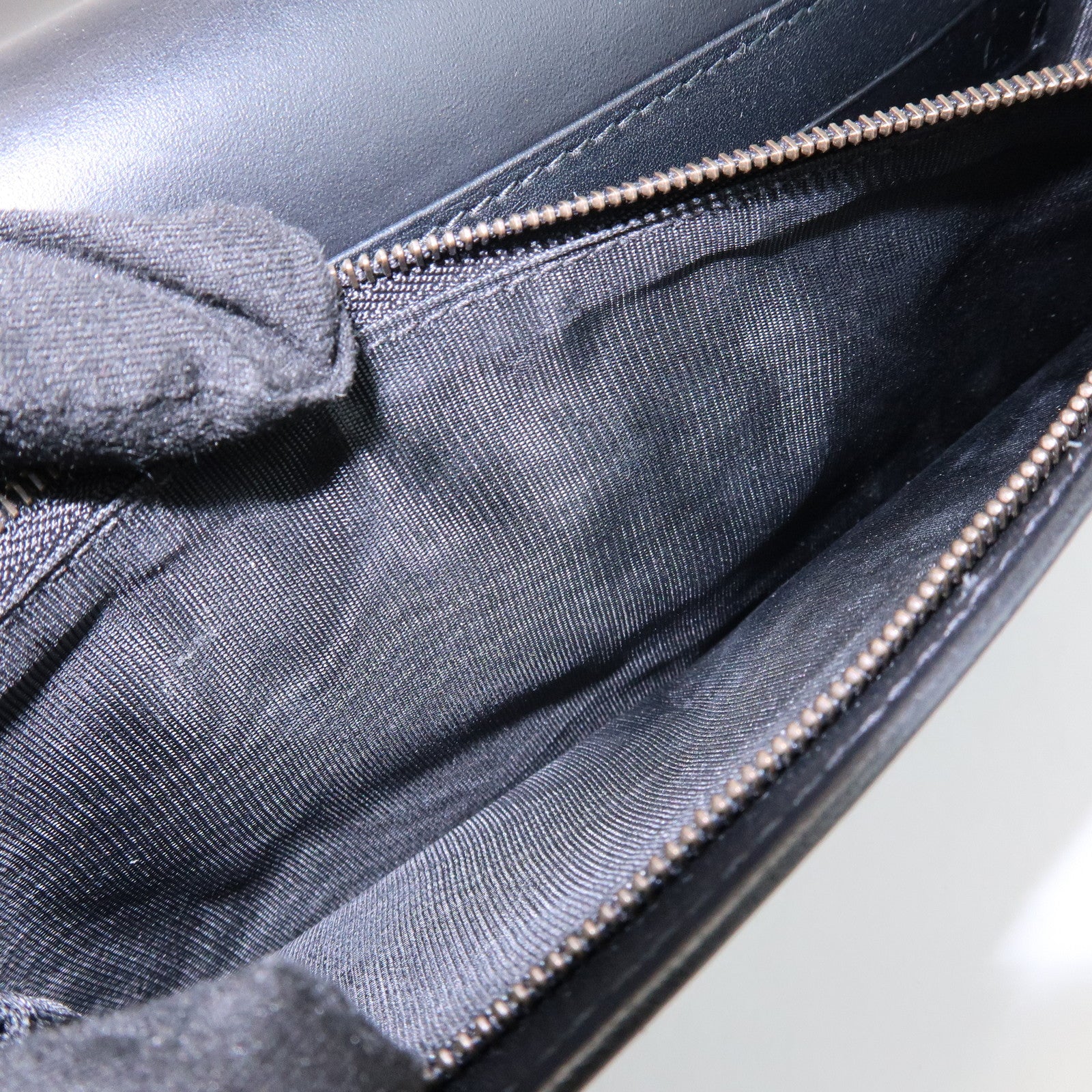 GUCCI Guccissima Leather Chain Long Wallet Cat Black 548060