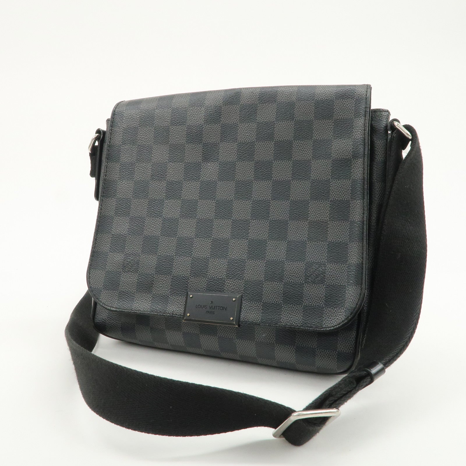 Louis Vuitton Damier Graphite District PM Shoulder Bag Noir N41260