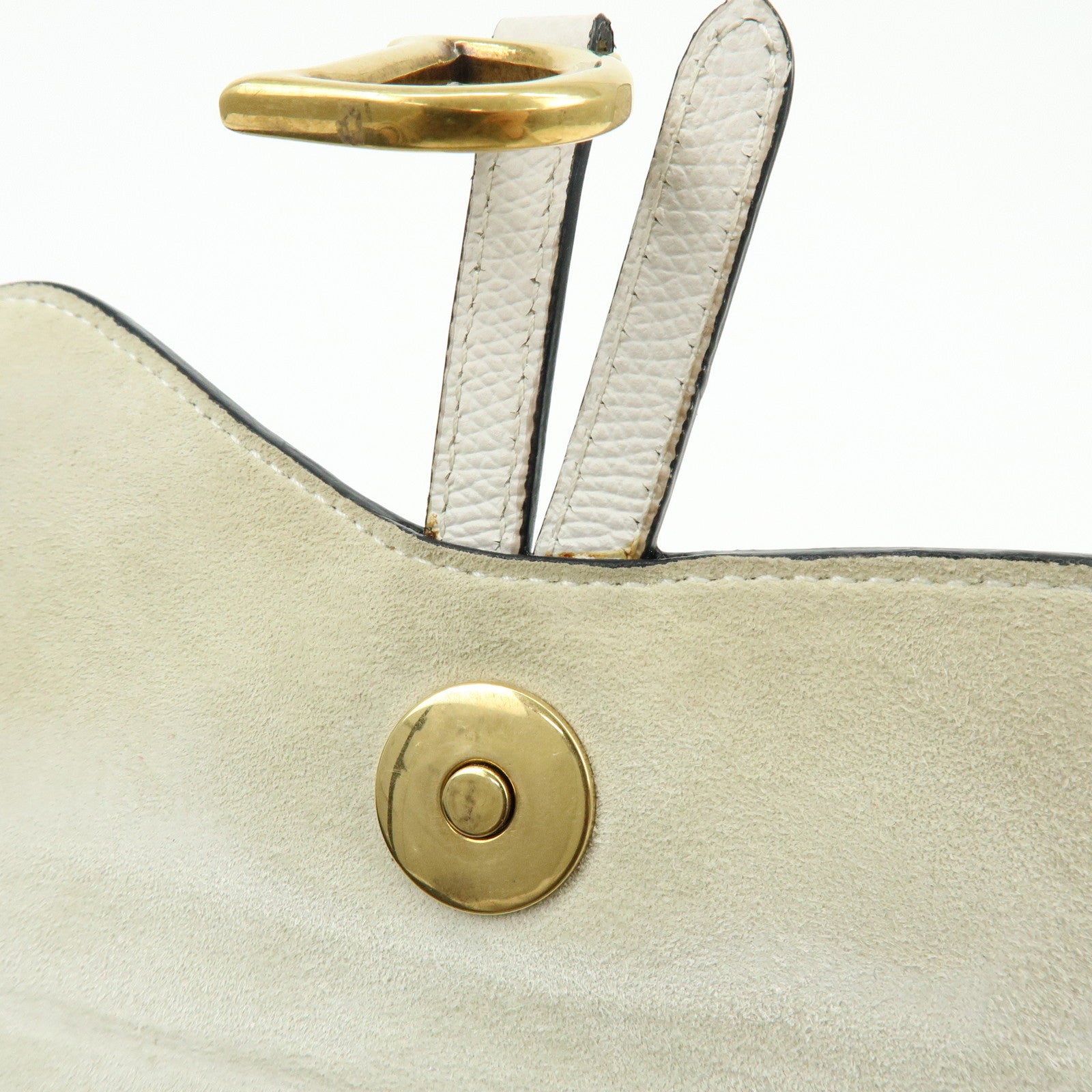 Christian Dior Saddle Calf Leather Waist Pouch Body Bag White