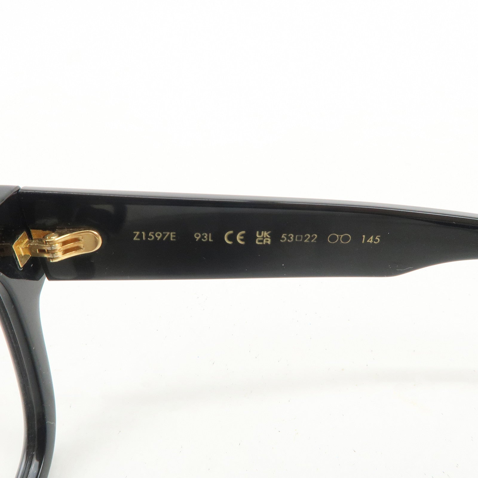 Louis Vuitton Plastic Fashion Glasses Black Frame 53□22 145