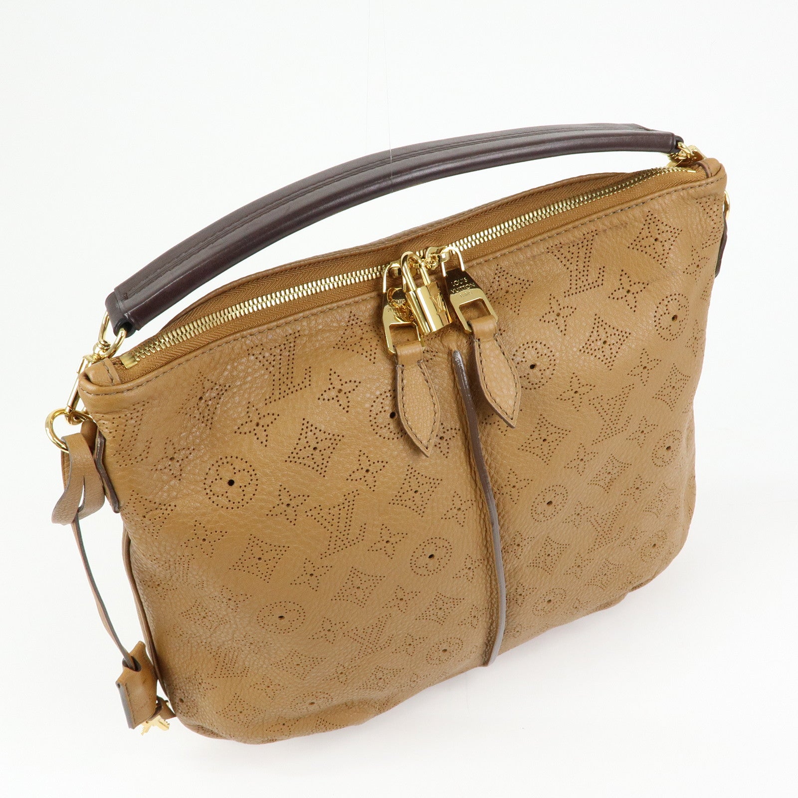 Louis Vuitton Monogram Mahina Selene MM Shoulder Bag Caramel M94214