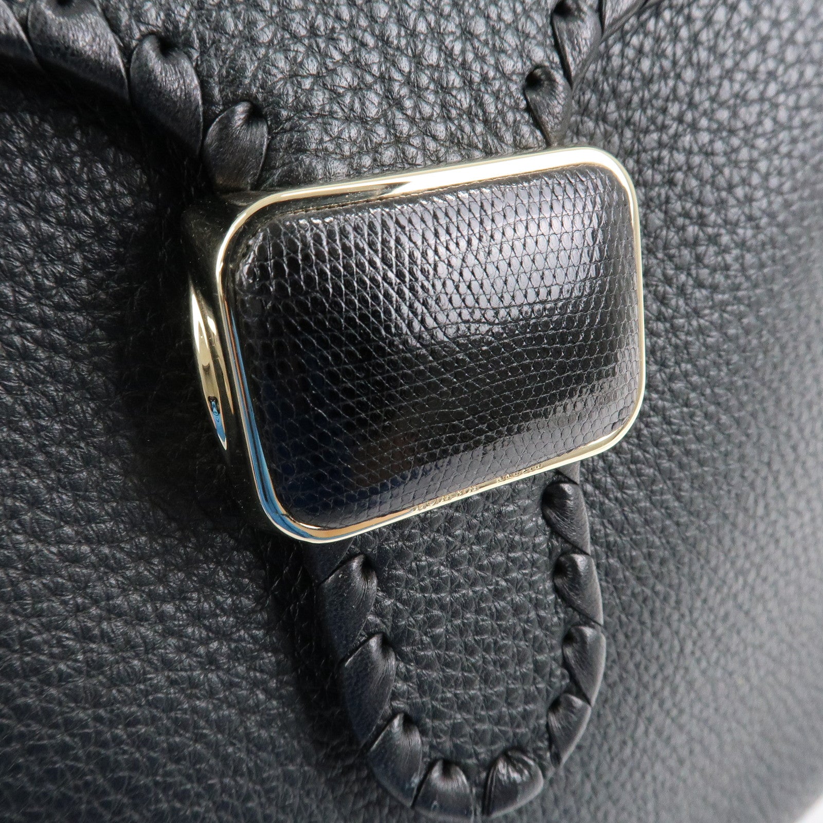 LOEWE Anagram Leather Granada Shoulder Bag Hand Bag Black