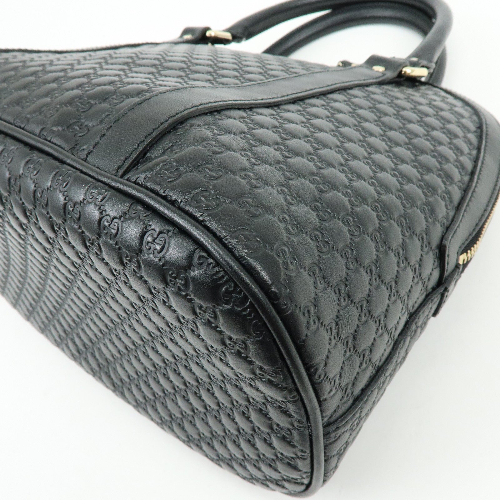 GUCCI Micro Guccissima Leather 2WAY Hand Shoulder Bag Black 449663
