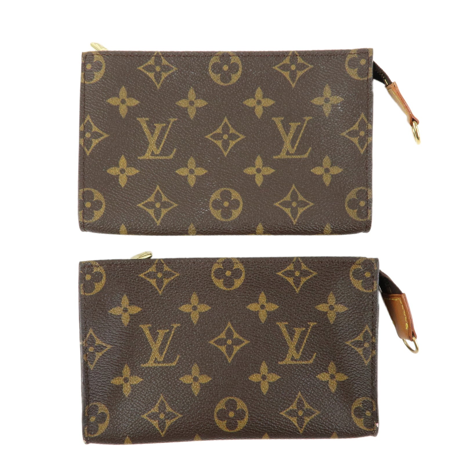Louis Vuitton Set of 2 Monogram Canvas Bucket PM Pouch Brown