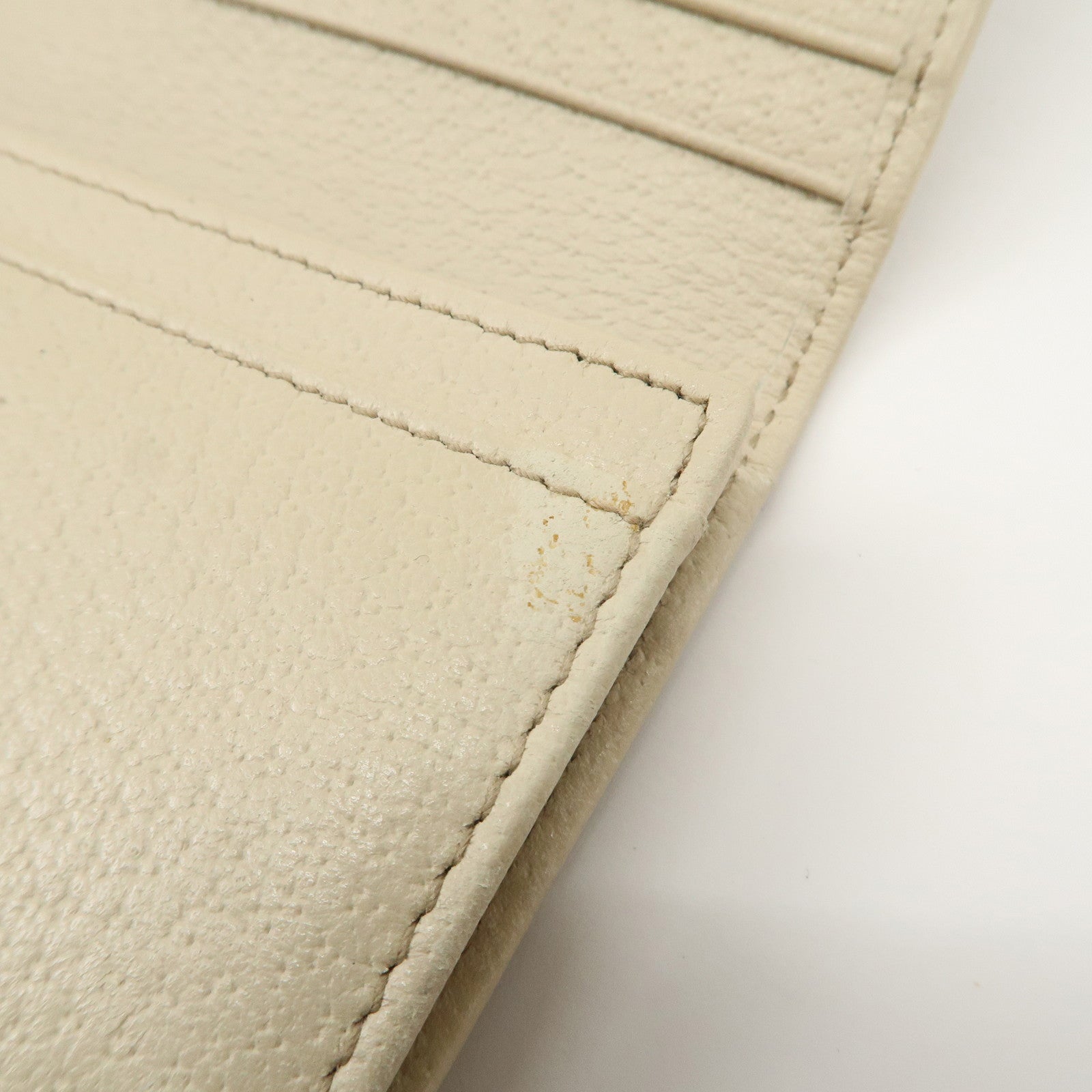 GUCCI Abbey GG Canvas Leather Card Case Ivory Beige 141417 Used